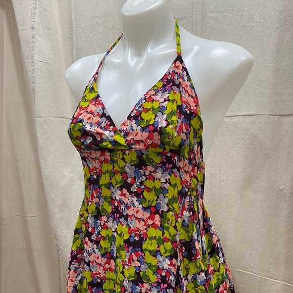 Free People FP One Dress Floral Flowy Spaghetti Strap Hi Low Length Dress Size 6 - Picture 2 of 10